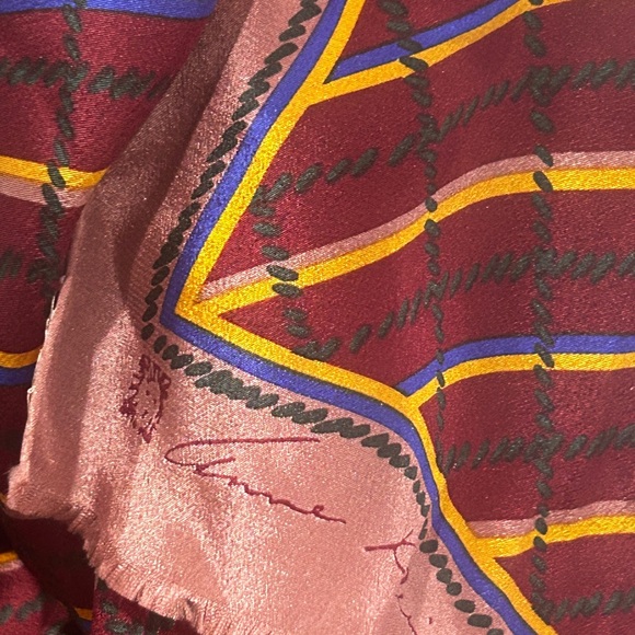 Vintage Anne Klein Signed Silk Scarf - Picture 2 of 8